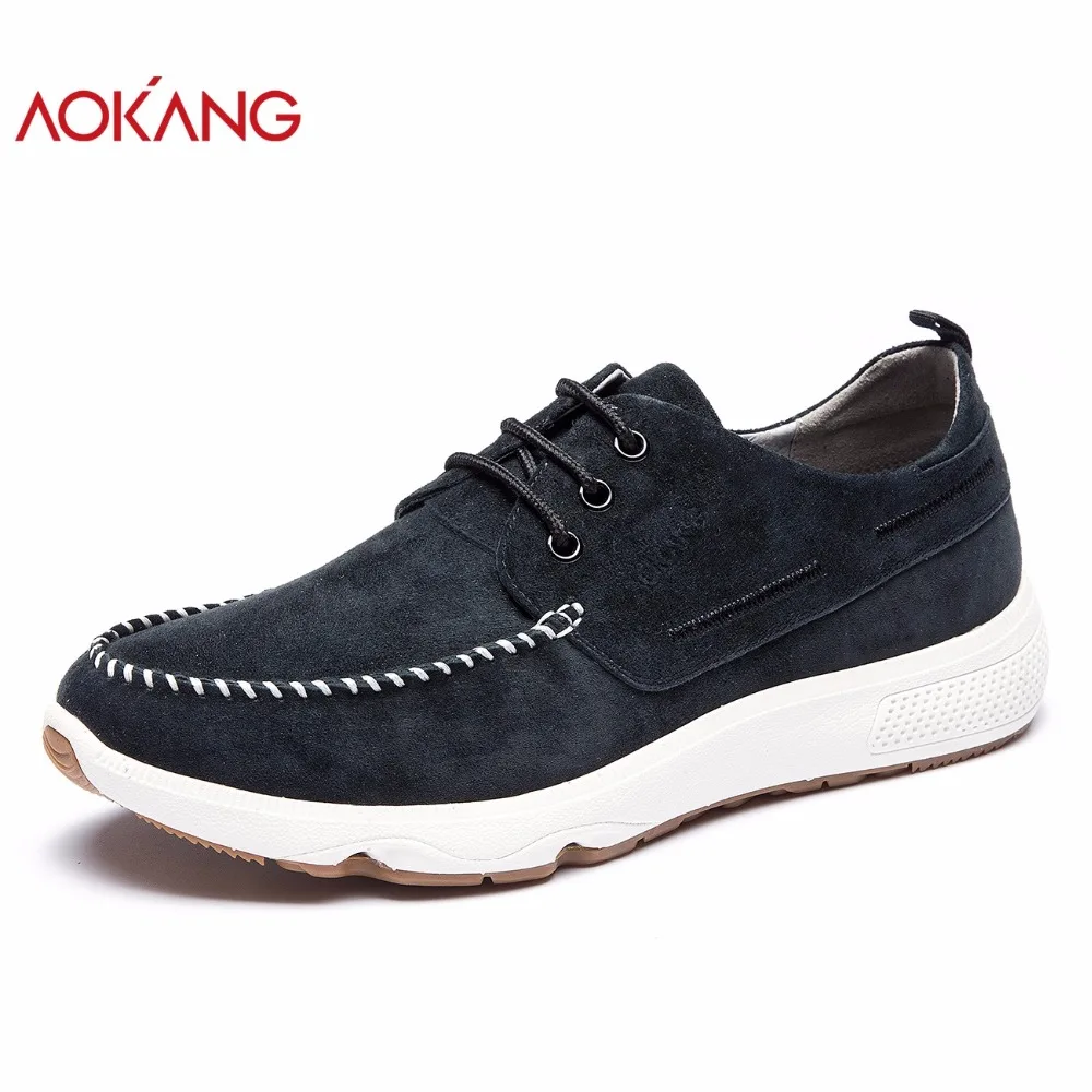 

AOKANG New Arrival Men Shoes leather genuine casual shoes man fashion comfortable shoes leisure flat men shoes