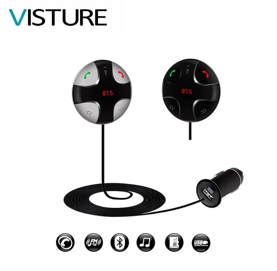 Bluetooth Car Kits FM Transmitter Modulator Phone Call Hands Free Car USB Car charger for