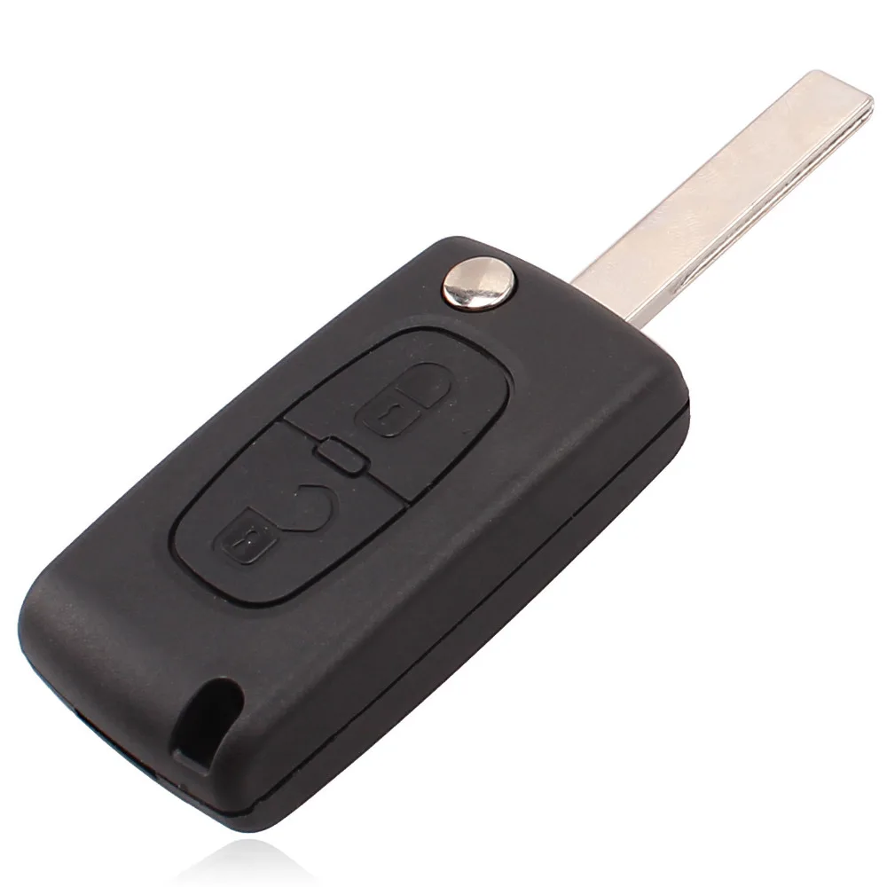 2 кнопки флип чехол для ключей пустая оболочка Peugeot 107 207 307 307S 308 407 607 2BT DKT0269 CE0536 с