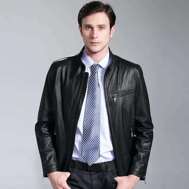 special price new men coat new zealand calfskin leather male models