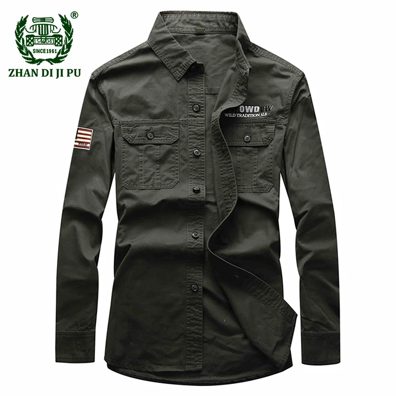 camisas militares hombre
