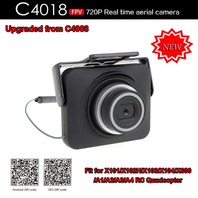 

Free shipping hot sell 2016 new arrival C4018 FPV 720P Real Time Aerial WIFI Camera for X101 X102 X103 X600 RC Drone camera