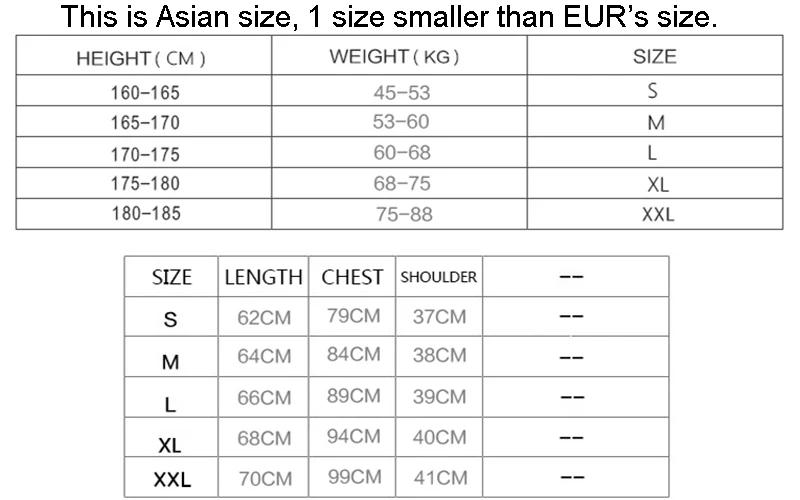 Size table