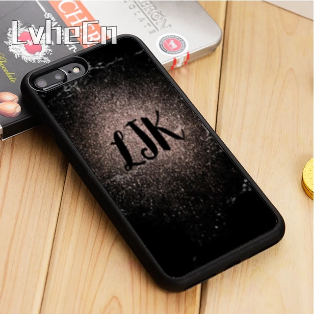 

LvheCn ROSE GOLD HEART MARBLE INITIALS Phone Case Cover For iPhone 5 5s SE 6 6s 7 8 10 X Samsung Galaxy S6 S7 edge S8 S9 plus