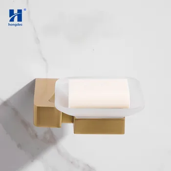 

Hongdec Drilling Wall Mount Soap holder Brushed Gold Bathroom Soap Dish