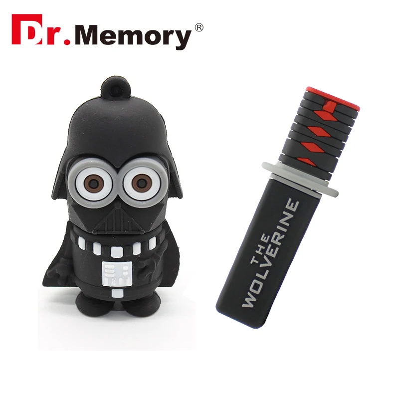 Забавные USB флеш накопители 16 Гб черный воин Меч Миньоны мультфильм Pendrive 32