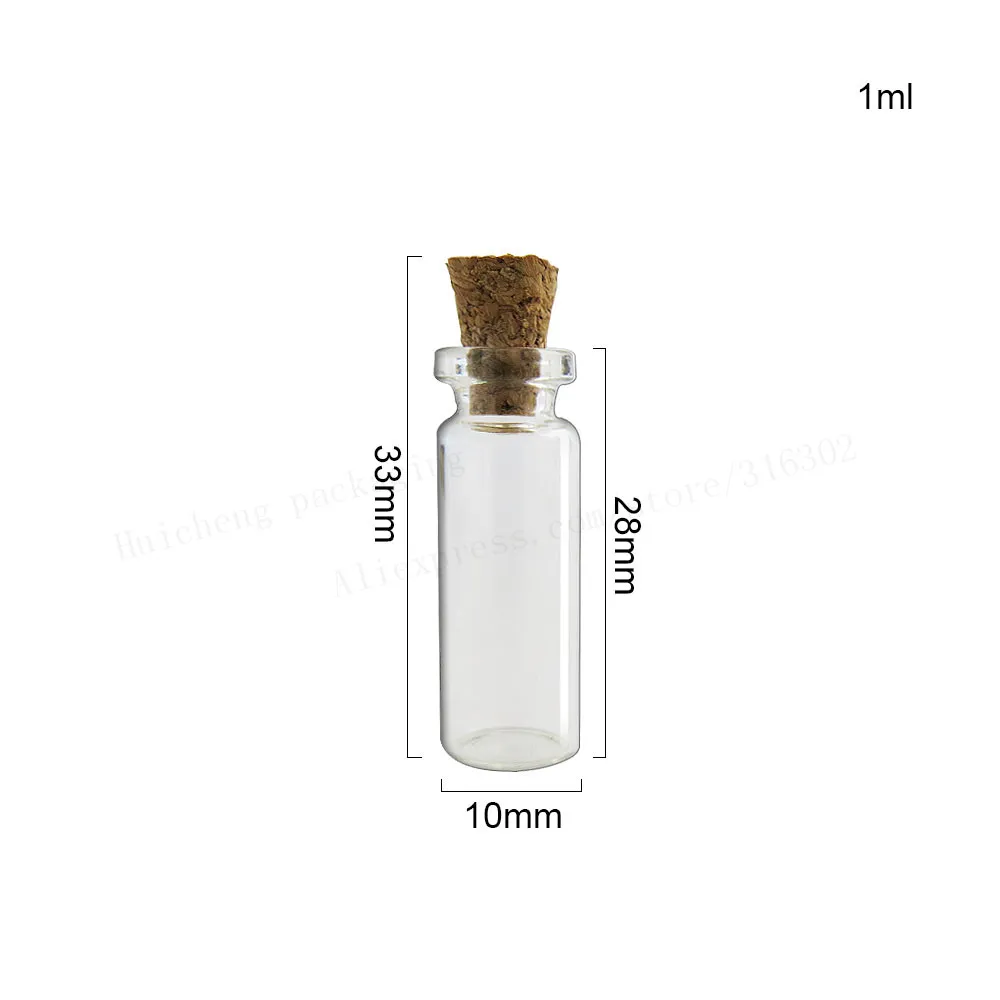 1000 x прозрачный 0,5 мл 0,8 мл 1 мл образец стеклянные флаконы с пробками стеклянный пузырек пробника мини желая стеклянный контейнер используется для подарка - Цвет: 1ML