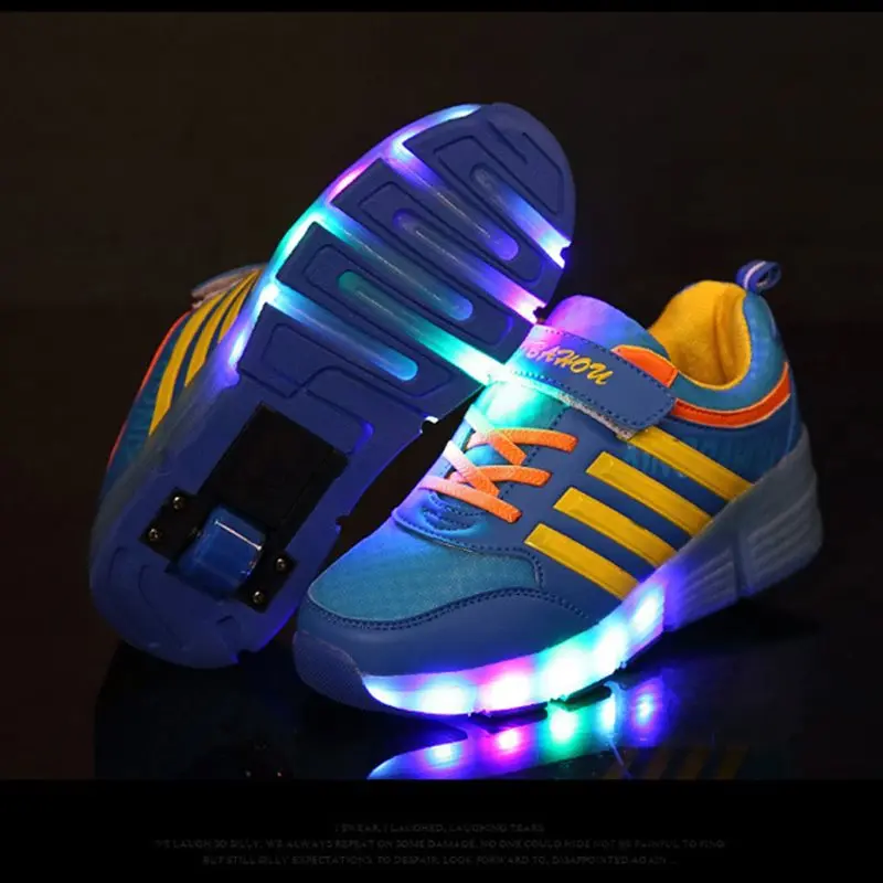 

2019 Children Glowing Sneakers with Wheels Casual Shoes Kids Light up Roller Shoes Glowing Sneakers Girls Boys tenis infantil