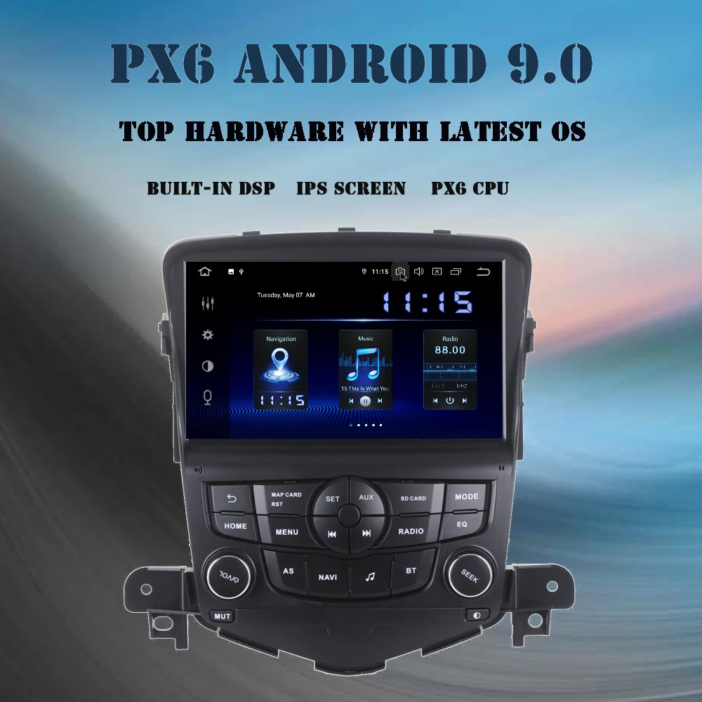 

Android 9.0 Car radio 2 din GPS Navi For Chevrolet Cruze 2008 2009 2010 2011 2012 PX6 DSP HDMI 4Gb+64Gb 2.5D IPS screen WIFI BT