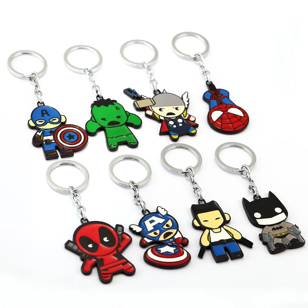 

Avengers 3 Action Figure Keychain Toys Captain America Batman Deadpool Key Holder Keyring Marvel Heroes Spiderman Iron man Keys