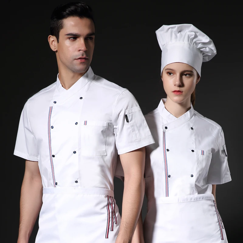 2018 Unisex Bakery Cook Uniform 2 Colors Short Sleeve New Restaurant