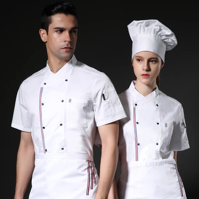 2018 Unisex Bakery Cook Uniform 2 Colors Short Sleeve New Restaurant
