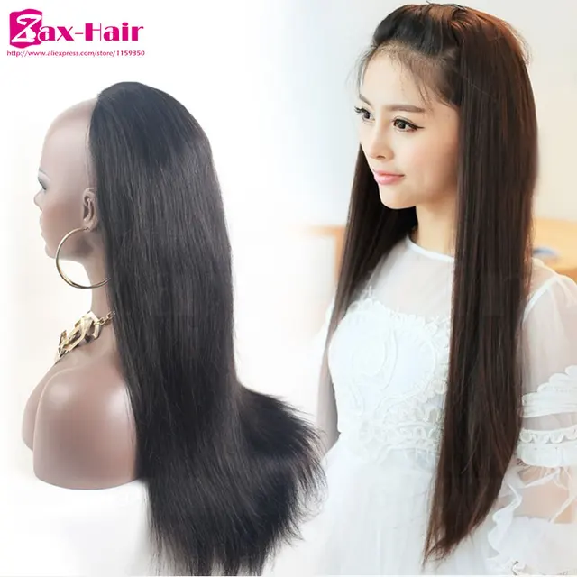 Buy Cheap Human Hair Half Wigs Customized Clip 3/4