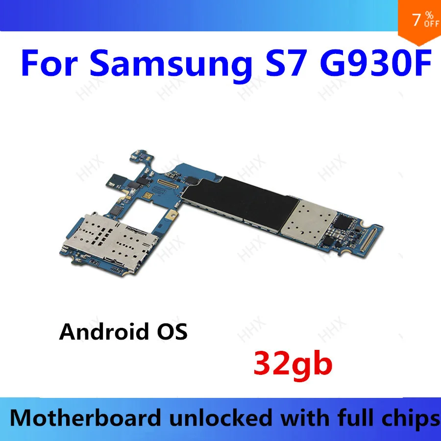 

Unlocked for Samsung Galaxy S7 motherboard S7 G930F logic board G930F mother board Android OS Original with full chips mainboard