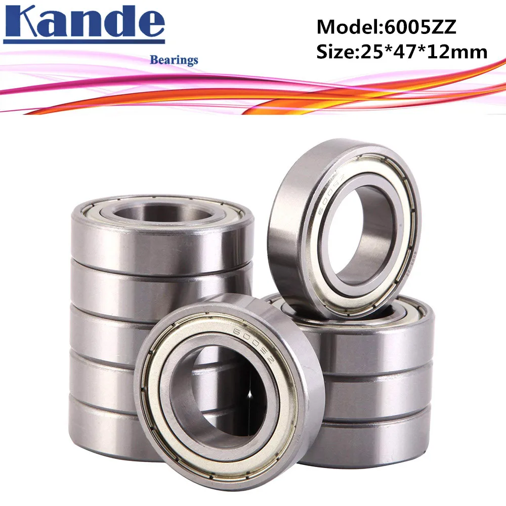 6005ZZ Bearing 2pcs ABEC-5 High quality 6005 ZZ Single Row Deep Groove ball bearing 6005-2Z 25x47x12 mm