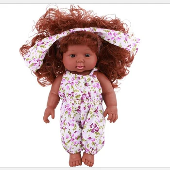 

12inch silicone vinyl reborn newborn doll black Rapunzel baby dolls baby soft Reborn Babies Dolls toys toy girl kid 30CM