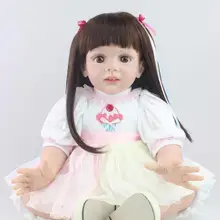 Около 60 см силиконовые куклы reborn Детские высококачественные реалистичные модные для новорожденных, для девочек игрушка Рождественский подарок для детей