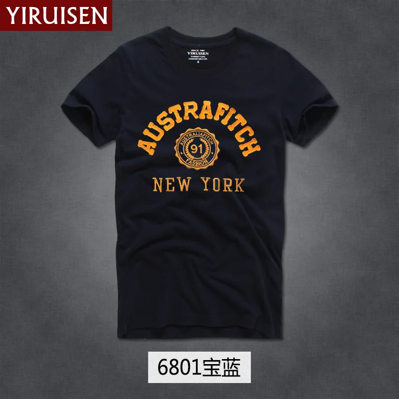 YIRUISEN/, брендовая аппликация на одежду, дизайнерская футболка с коротким рукавом, Мужская футболка из хлопка с круглым вырезом, модные летние футболки - Цвет: 6801
