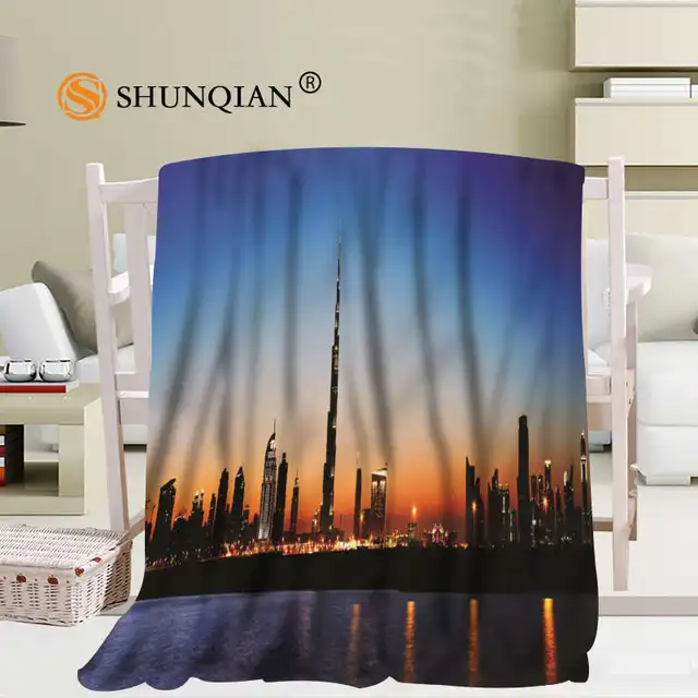Custom Dubai City Blanket Soft DIY Picture Decoration Bedroom Size