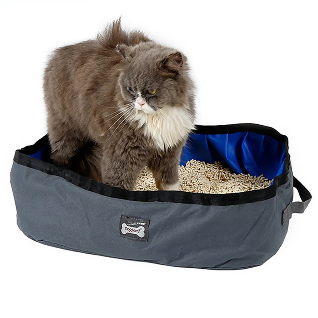 

1PC Foldable Cat Litter Box Portable Travel Pet Litter Pan Outdoor Cat Box