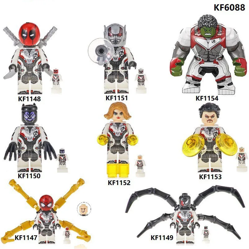 

Single Sale Super Heroes Avengers4 INFINITY WAR Spiderman Hulk Ant-Man Venom Deadpool Children Building Blocks Toys DIY KF6088