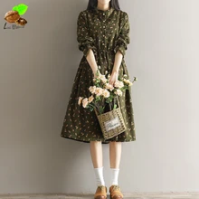 Women Autumn Fashion Casual 100 Cotton Clothing Mori Vintage Loose Style Corduroy Print Floral Cute Women Autumn Fashion Casual 100 Cotton Clothing Mori Vintage Loose Style Corduroy Print Floral Cute