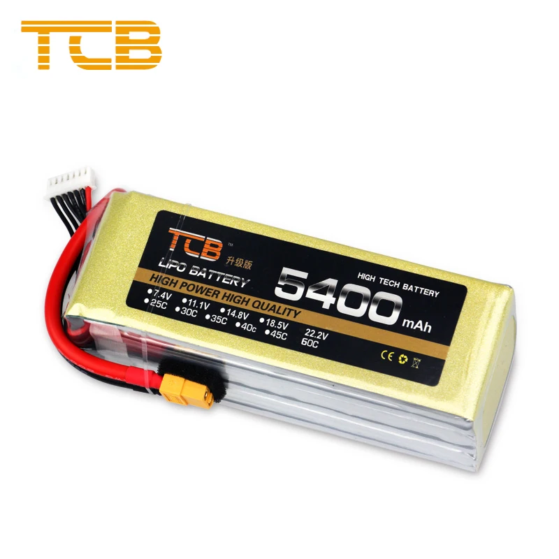 

TCB Update 3PCS 22.2V Lipo Battery 5400mah 6S 60C Max 100C For RC Helicopters Car Airplane Li-polymer Battery UAV FPV Aeromodelo