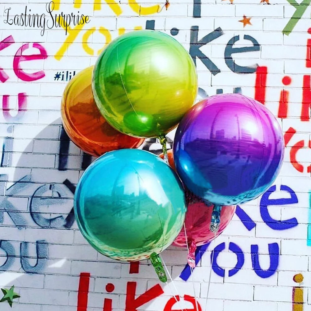 

22 inch 4D Disco Rainbow Balloon Iredescent Mylar Foil Balloon Birthday Party Decoration Kids Toys Wedding Marriage Decorations