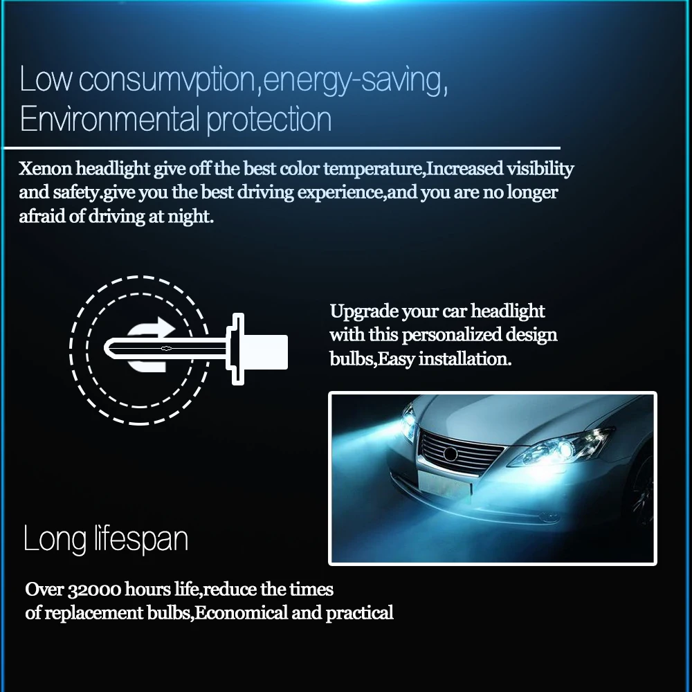 Coolfox ксенон H1 H7 H11 HB3 HB4 9005 9006 H4 ксеноновые лампы HID лампа автомобилей аксессуары 55 W 6000 k 12 V AC пара