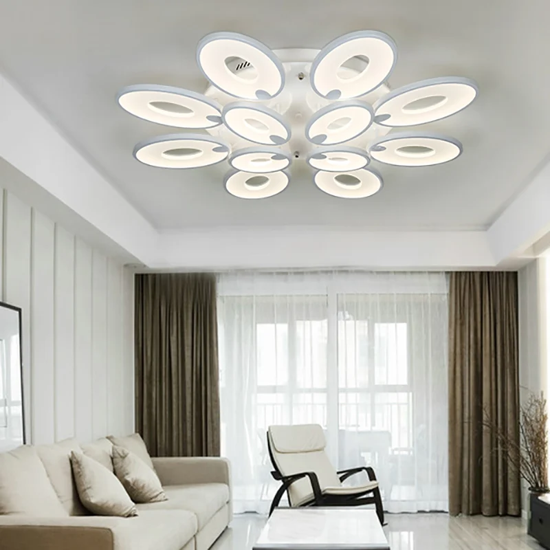 

IPROLED 163w CCT and brightness dimmable by 2.4G remote or smart phone app 12pcs flowers surface mounted led ceiling light