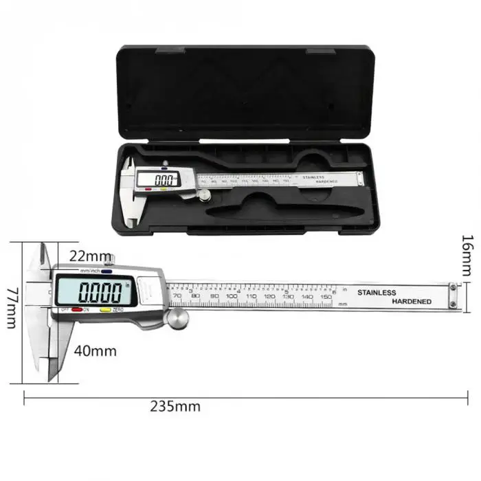 Электронный цифровой штангенциркуль из нержавеющей стали с цифровым дисплеем GHS99