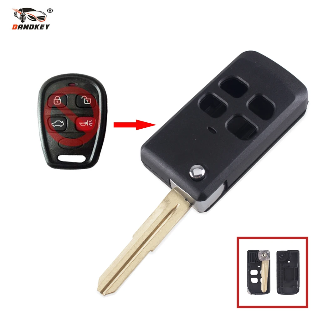 

Dandkey 10x 4 Buttons Fob Flip Folding Remote Key Case Shell For KIA Sorento Optima Spectra Replacement Modified Key Shell