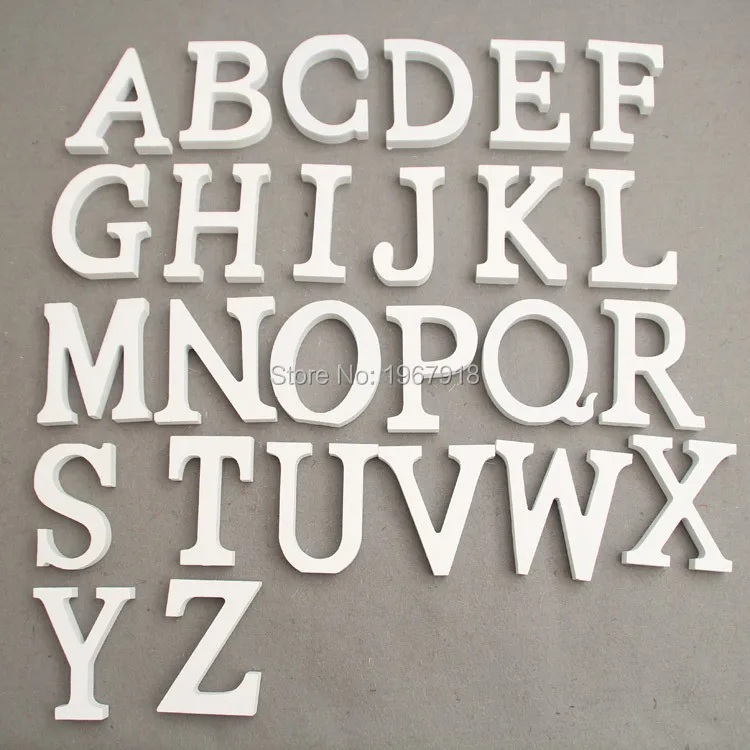 Home Decor 8cm Wooden White Letters Table Ornaments Decoration Crafts Thick Wood Alphabet Name Wall Art Improvement Souvenir (2)