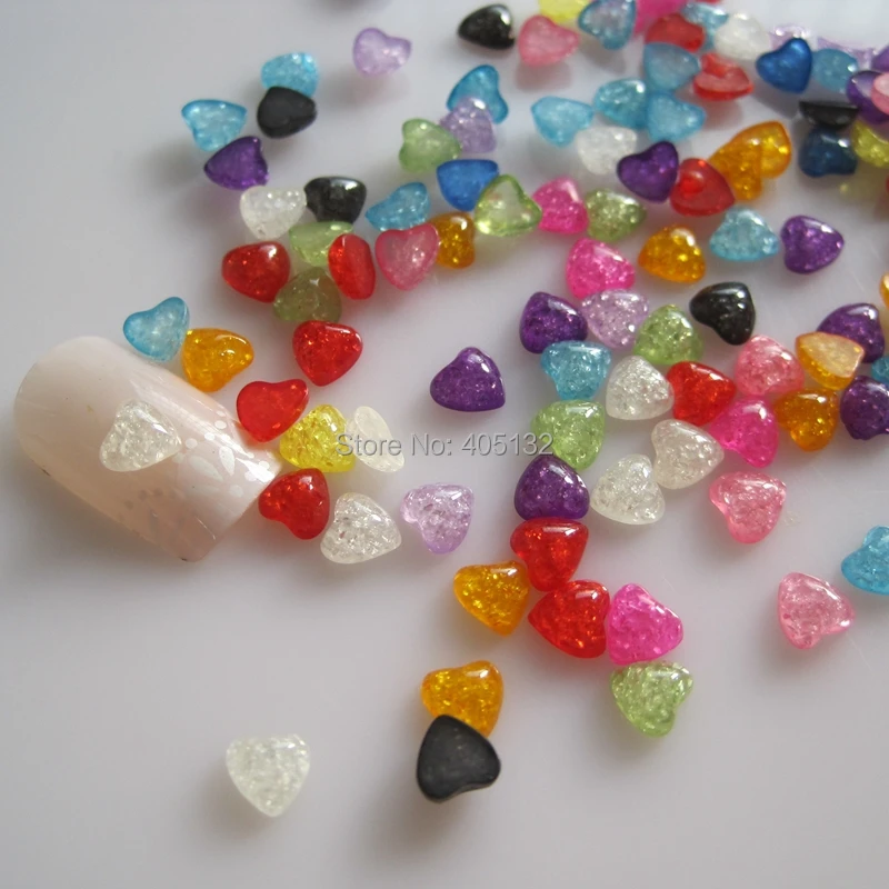 

#90 mix bag 200pcs/bag Nail Art Resin Crystal Heart Decoration Nail Art Mix Decoration Super Deal