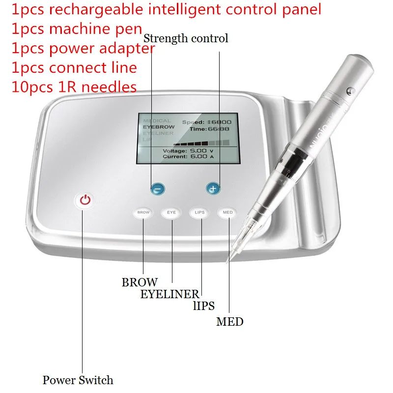 Famisoo M6 N6Tatoo постоянный Вращающаяся ручка тату машинка для макияжа ГУП МТС для брови, подводка, губы инструменты для микроблейдинга аксессуары - Цвет: 1 set M6