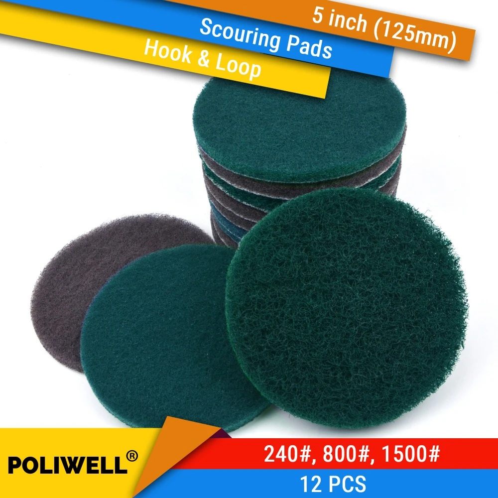 5 '' 125mm Hook & Loop Nylon Fibre Pads Sanding Discs Polishing 240#-1500# Grit 5 '' 125mm Hook & Loop Nylon Fibre Pads Sanding Discs Polishing 240#-1500# Grit