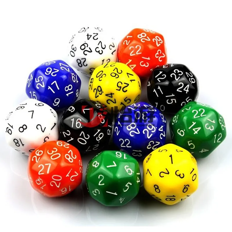 

30 Sides Dice With Pearlized Effect D30 Dice Set for RPG Dungeons and Dragons MTG Board Game Dice