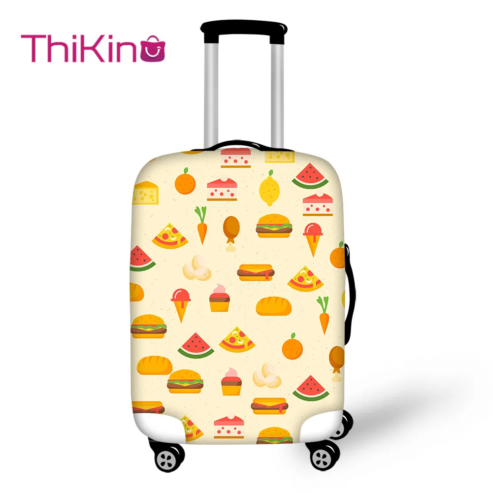 

Thikin Hamburger Travel Luggage Cover Cate School Trunk Suitcase Protective Cover Travel Bag Protector