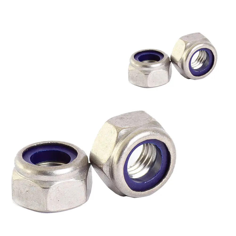 New Style Stainless Steel Nyloc Nylock Lock Nuts M8 10pcsnut m8m8 nutm8 lock nut AliExpress
