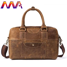 MVA модный мужской портфель из натуральной кожи мужская сумка на плечо мужской повседневный портфель модный Crazy Hose кожаная мужская повседневная сумка