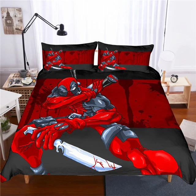Marvel Deadpool 3D bedding set Children room decor Duvet