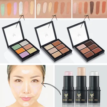 

HUAMIANLI Six-color Concealer Primer + High Light Stick To Mention Bright Bar Make-up Combination