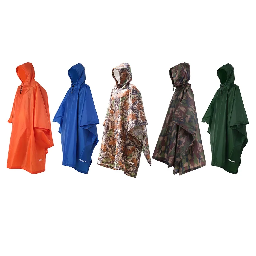 TOMSHOO 3 в 1 дождевик пончо для кемпинга палатка тент коврик с капюшоном походный
