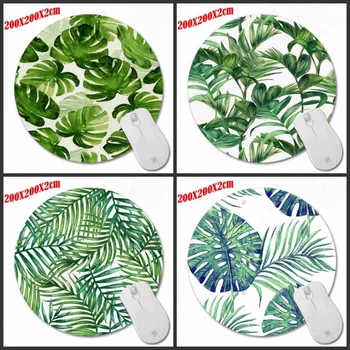 

The Green Leaves New Arrivals Round Texture Computer Loptop Desktop Mice Mat Optical Anti-slip Gaming Mouse Pad 200*200*2mm