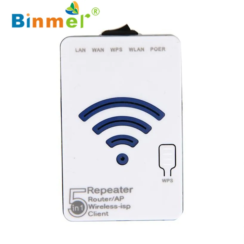 

Binmer 2017 Freeshiping 300Mbps 2T2R 802.11b/g/n Mini Wireless Wifi Router AP Repeater Booster Expander Sep 20