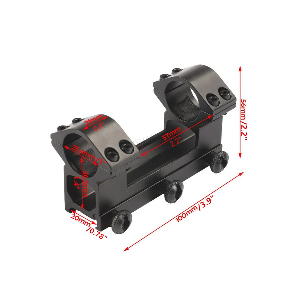 Однокомпонентный высокопрофильный Магнум Воздушный прицел крепление 25,4 мм " кольцо подходит адаптер 20 мм ласточкин хвост Вивер Picatiiny Rail Air Rifle