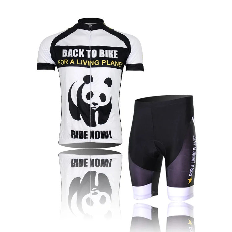 2015 New Design Brand Very Cute Chinese Panda Bike Wear Short Sleeve Summer Cycling Jersey
