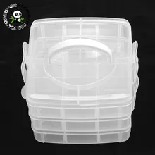 Трехслойная прямоугольная пластиковая бусина-контейнеры в общей сложности 18 отсеков 155x160x130 мм отсек: 48x71~ 51x72 мм