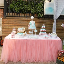Тюлевая скатерть для стола на заказ, Свадебная вечеринка, домашний декор, вечеринка на день рождения/Вечеринка для ребенка, шифоновая газовая вуаль для невесты