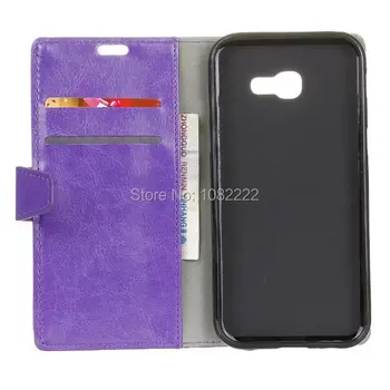 

100pcs/lot New Crystal grain wallet PU Leather+TPU Cover Case with card slot For Samsung Galaxy A3 A320 2017/A5 A520 2017